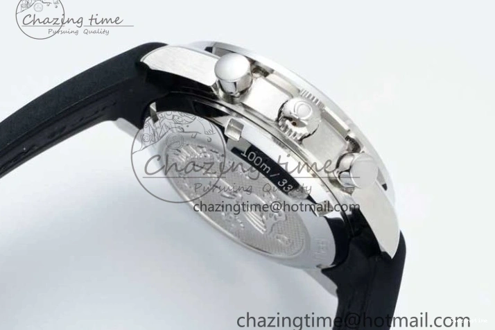 0111 Breathable Speedmaster Racing Master SS HKF Best Edition White Dial on Black Rubber Strap A 7815